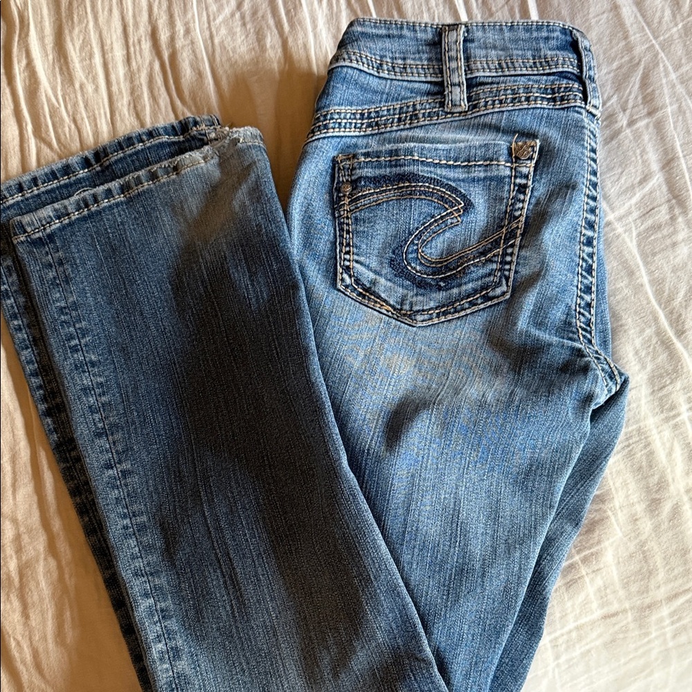 Silver Jeans Women's Straight Leg Blue Denim